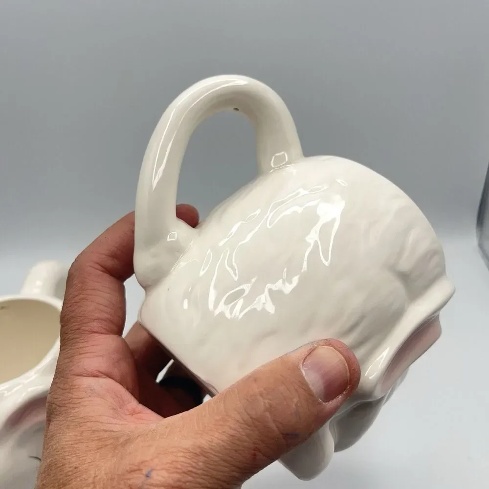 2 Williams Sonoma Figural Bunny Rabbit Mug 
